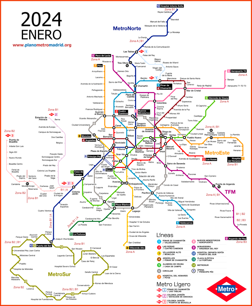 ¿Cómo llegar a Córdoba desde Madrid? 4 plano metro madrid 2024 01